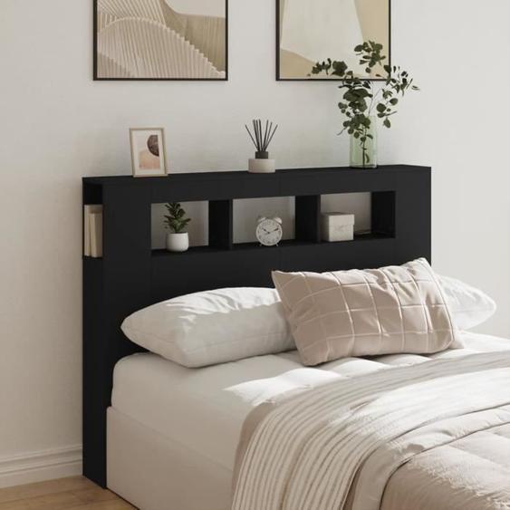 Tête de lit - KEENSO - 140x18,5x103,5 cm - Bois dingénierie - LED RVB - Design contemporain