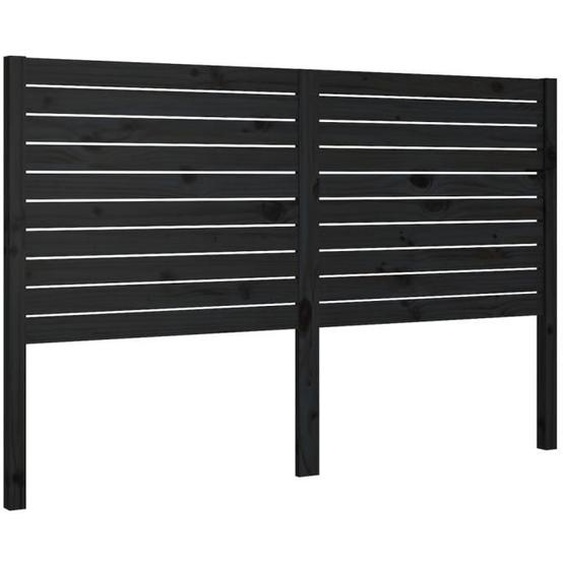 Tête de lit - MOTHINESSTO - Noir - Bois massif - 186x4x100 cm