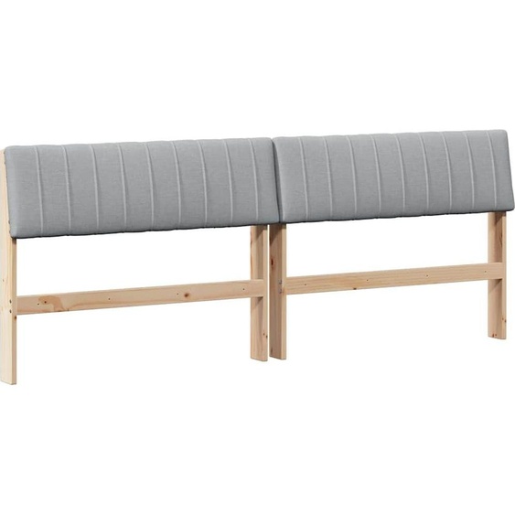 Tête de lit rembourrée gris clair 200 cm Pin massif