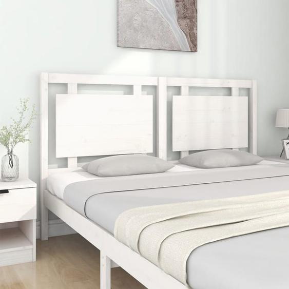 Tête de lit - SWEETY - pour chambre - Blanc 165,5x4x100 cm Bois massif de pin T30