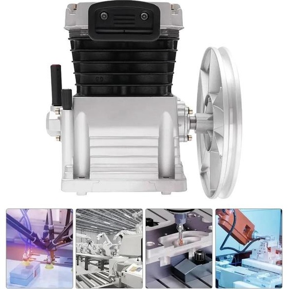 Tête de pompe de compresseur dair, fer et aluminium de haute qualité, vitesse de fonctionnement de 960 tr/min, conception à double cylindre