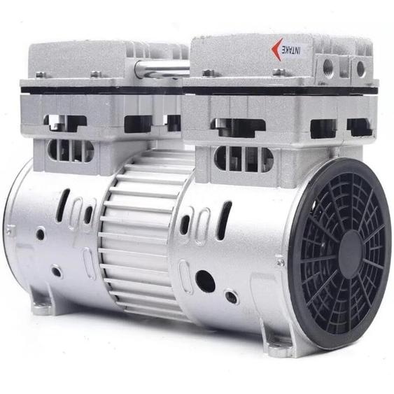 Tête de pompe pour compresseur dair - Sans huile, entraînement direct - 750 W - 125 l/min - 8 bars - 1 400 tr/min - 29 x 15 x 24 cm - Aluminium - Argent
