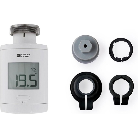 Tête Thermostatique TRV 1.0, Delta Dore, Adaptateurs Inclus, Chauffage Connecté, Programmable, Contrôle Vocal