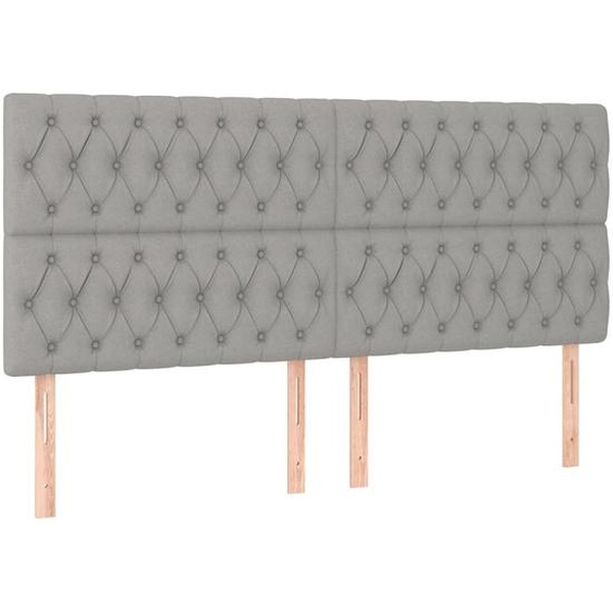 Tête de lit Gris clair 200 x 7 x 118/128 cm Tissu