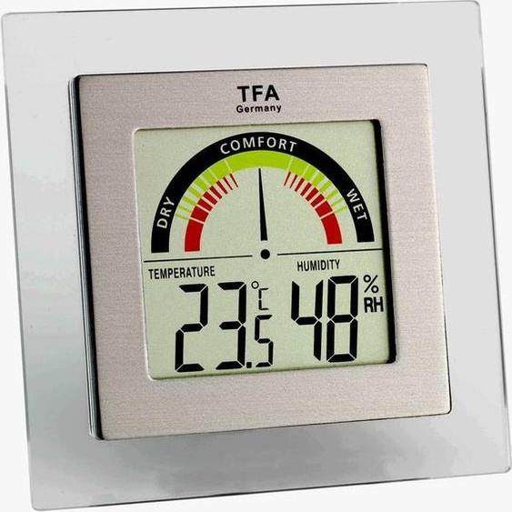 TFA - Thermo-hygromètre numérique 30.5023 - argent/transparent