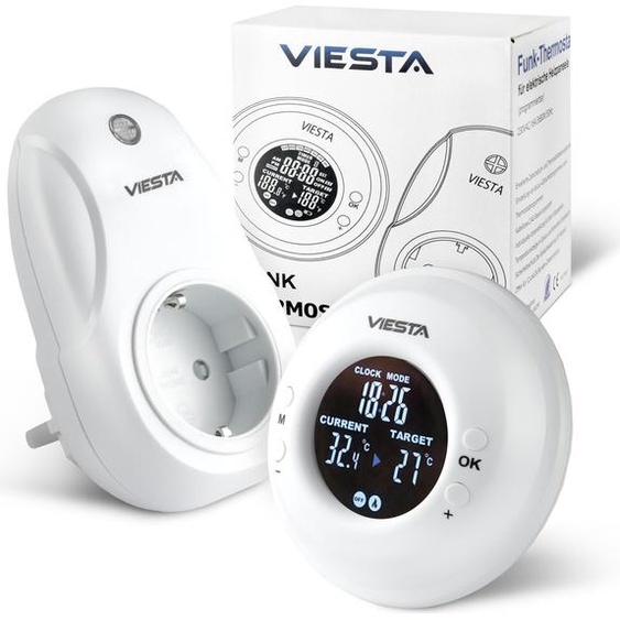 TH20 Thermostat de prise radio (230V/3600W) - Digital, programmable avec télécommande, programme hebdomadaire, minuterie,radio & protection antigel