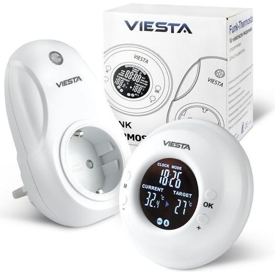 TH20 Thermostat de prise radio (230V/3600W)-numérique, programmable,avec télécommande,programme hebdomadaire,minuterieradio,protection antigel & mémoire EEPROM