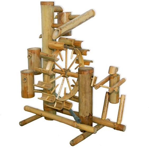 thaiboo Jeu deau en bambou Asia Cascade Fontaine décorative Moulin à eau Roue à eau Fontaine pour étang Jardin Terrasse Balcon Intérieur et extérieur (12038)