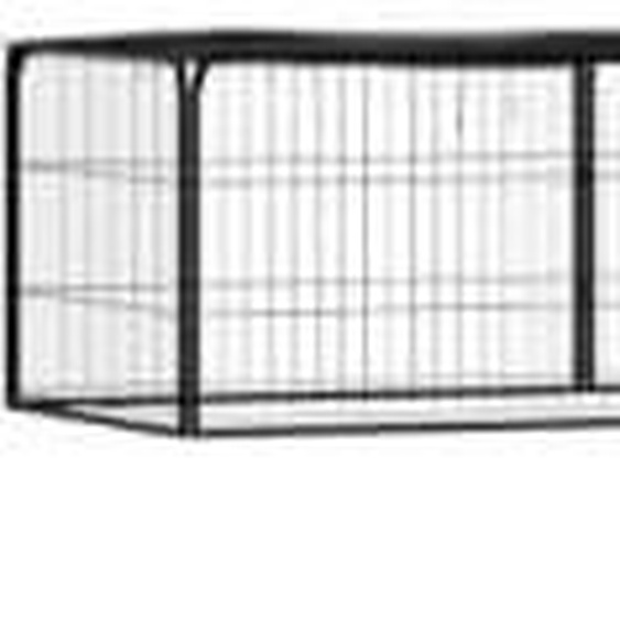 The Living Store 24 pcs. parc à chien noir 100x50cm acier peint par poudrage