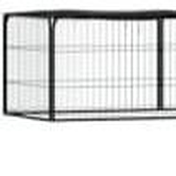 The Living Store 28 pcs. parc à chien Noir 100x50cm Acier revêtu par poudre