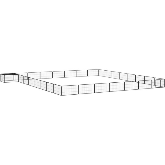 The Living Store 32 pcs. parc à chien noir 100x50cm acier peint par poudrage