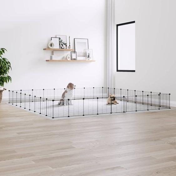 The Living Store 36 pcs. cage pour animaux domestiques avec porte noir 35x35 cm acier