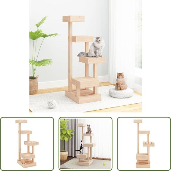 The Living Store Arbre à chat 45,5x49x103 cm Pin massif