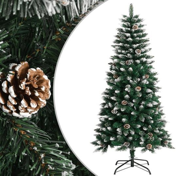 The Living Store Arbre de Noël artificiel avec support Vert 120 cm PVC