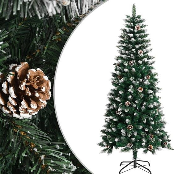 The Living Store Arbre de Noël artificiel avec support Vert 150 cm PVC