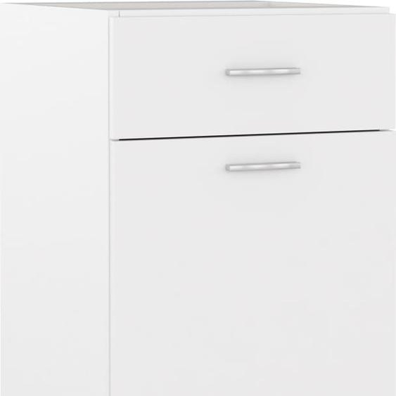The Living Store Armoire basse à tiroirs blanc 40x46x81,5 cm Matériau dérivé du bois