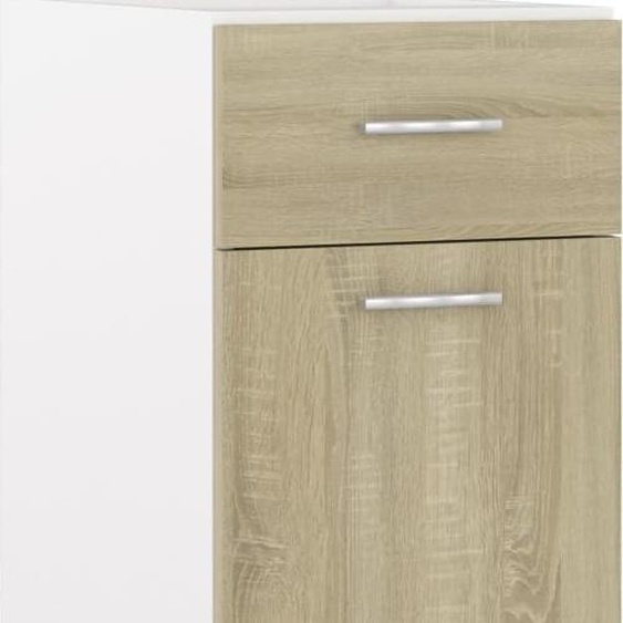 The Living Store Armoire basse à tiroirs Chêne Sonoma 30x46x81,5 cm Matériau dérivé du bois