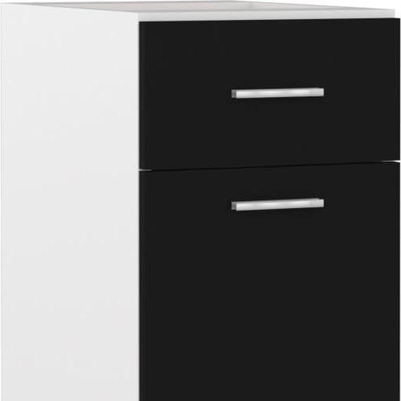 The Living Store Armoire basse à tiroirs Noir 30x46x81,5 cm Matériau dérivé du bois
