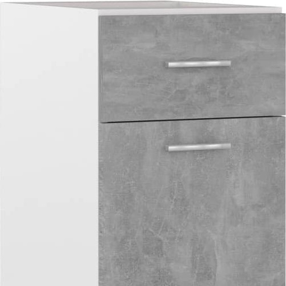 The Living Store Armoire basse gris béton 30x46x81,5 cm Matériau dérivé du bois