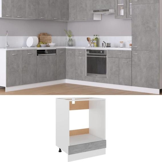 The Living Store Armoire de cuisine gris béton 60x46x81,5 cm Matériau dérivé du bois