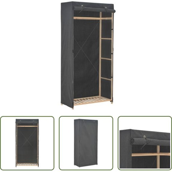 The Living Store Armoire Gris 79 x 40 x 170 cm Tissu