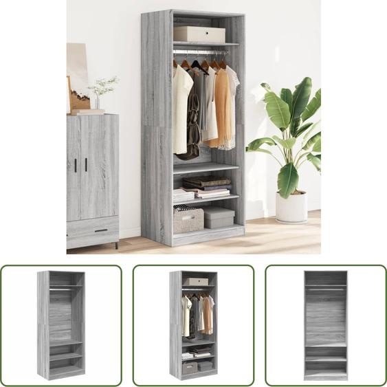 The Living Store Armoire Gris Sonoma 80x50x200 cm Bois composite