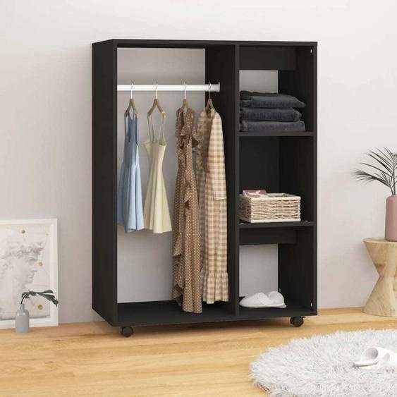 The Living Store Armoire noir 80x40x110 cm bois composite