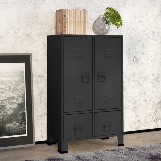 The Living Store Armoire style industriel anthracite 67x35x107 cm acier