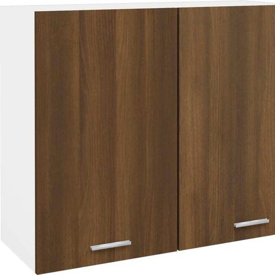 The Living Store Armoire suspendue brun imitation chêne 80x31x60 cm Matériau dérivé du bois