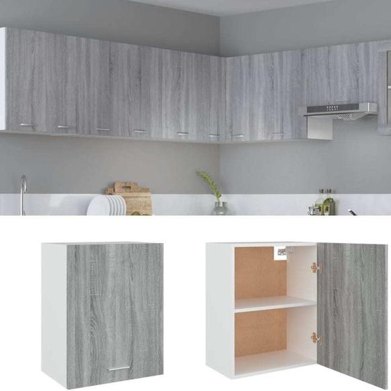 The Living Store Armoire suspendue Gris Sonoma 50x31x60 cm Matériau dérivé du bois