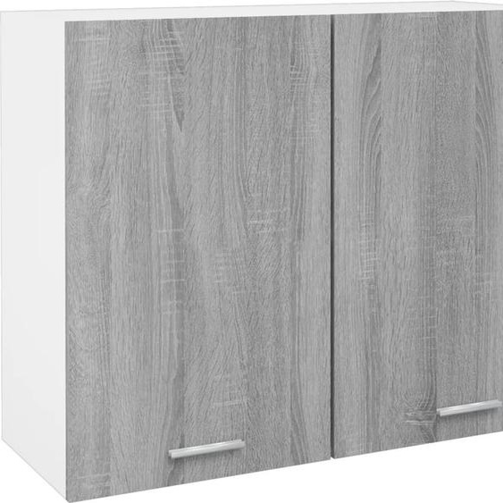 The Living Store Armoire suspendue Gris Sonoma 80x31x60 cm Matériau dérivé du bois