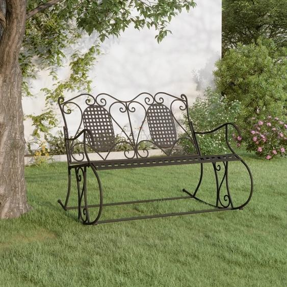 The Living Store Banc à bascule 2 places 113 cm noir acier