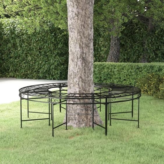 The Living Store Banc arbre rond Ø160 cm Noir Acier