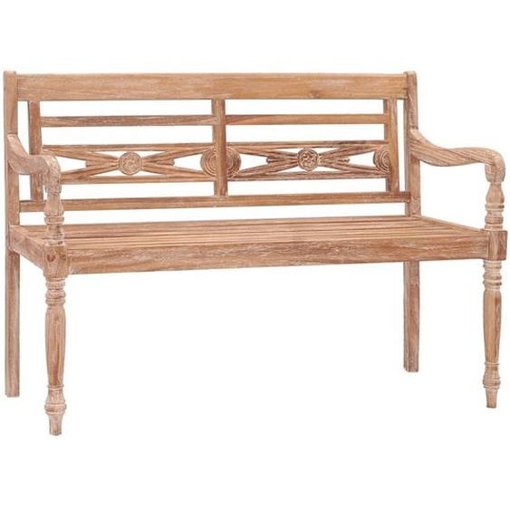 The Living Store Banc Batavia 120 cm teck massif blanchi