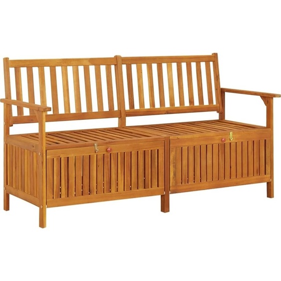The Living Store Banc coffre 148 cm bois massif acacia