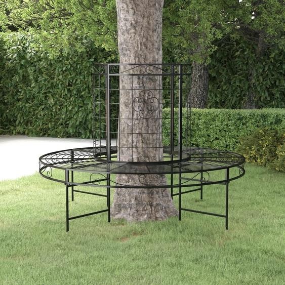 The Living Store Banc darbre rond Ø137 cm noir acier