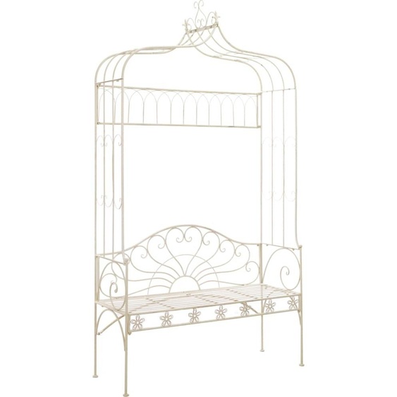 The Living Store Banc de jardin 122 cm fer antique blanc