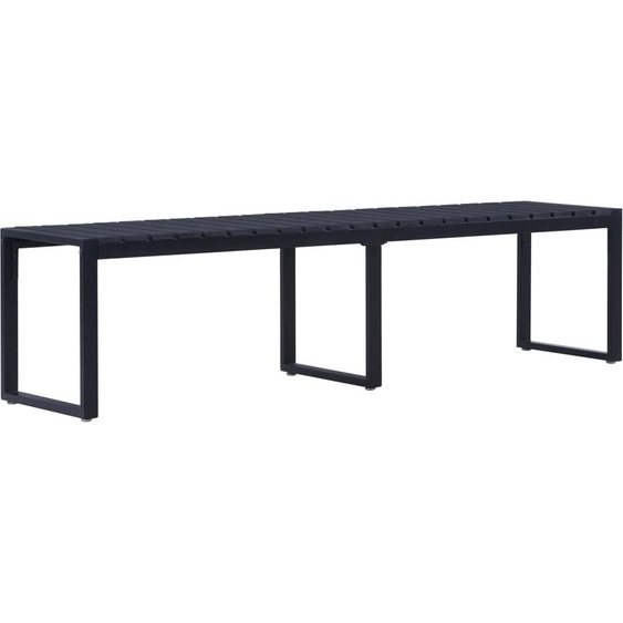 The Living Store Banc de jardin 180 cm Plateau PS Noir