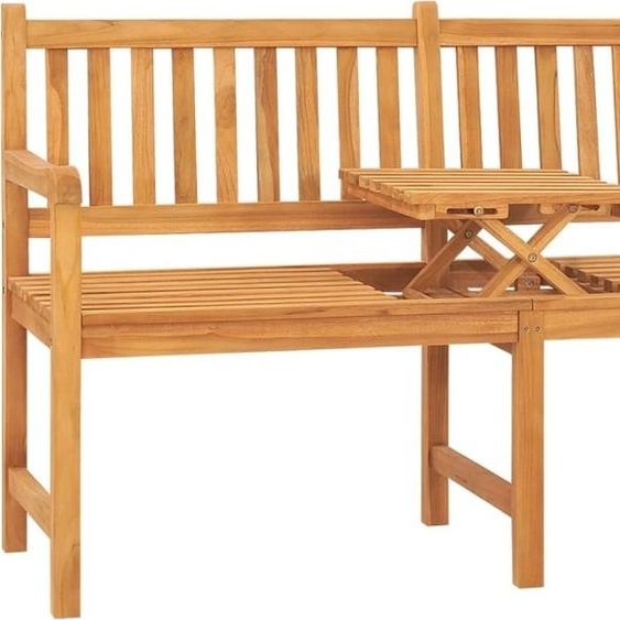 The Living Store Banc de jardin 3 places avec table 150 cm en teck massif