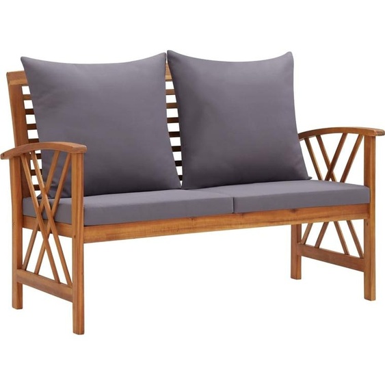 The Living Store Banc de jardin avec coussins 119 cm bois massif acacia