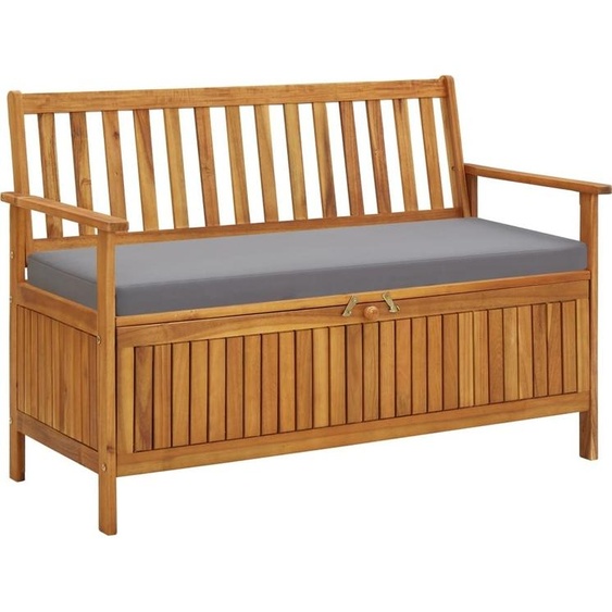 The Living Store Banc de jardin avec espace de rangement 120 cm bois massif acacia