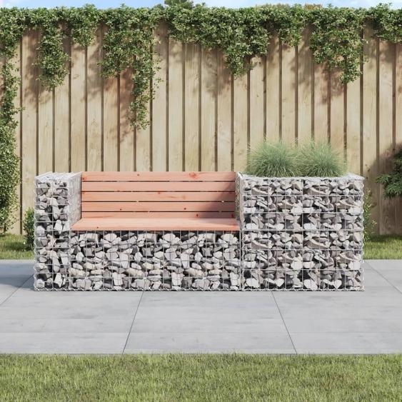 The Living Store Banc de jardin avec gabion Bois massif Douglas