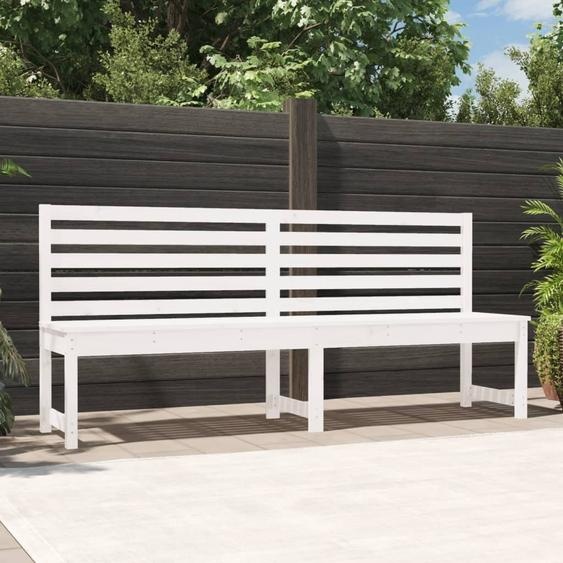 The Living Store Banc de jardin blanc 201,5 cm pin massif