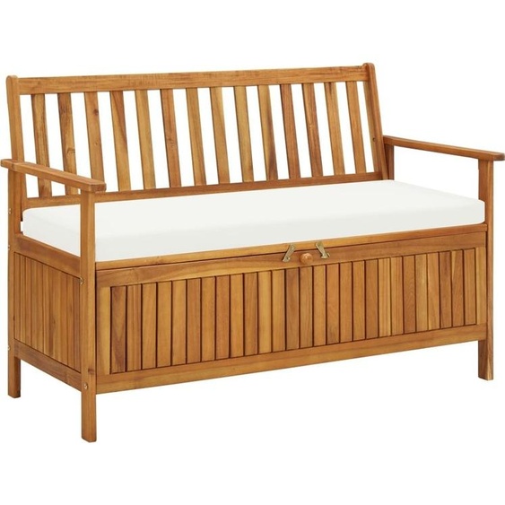 The Living Store Banc de rangement de jardin en acacia massif 120 x 63 x 84 cm