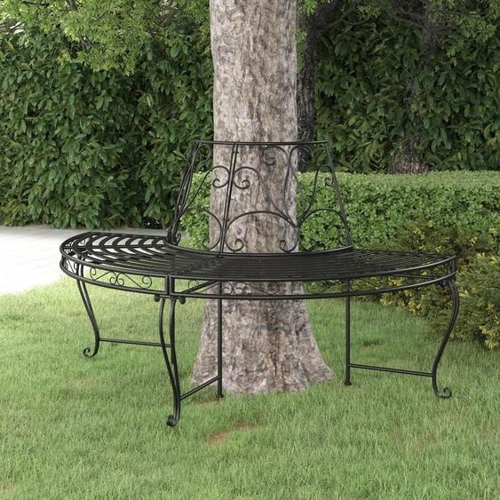 The Living Store Banc en forme darbre demi-circulaire Ø 160 cm, acier noir