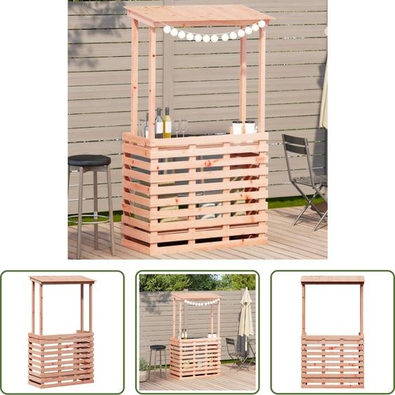 The Living Store Bar de jardin avec toit 112,5x57x195,5 cm Pin massif