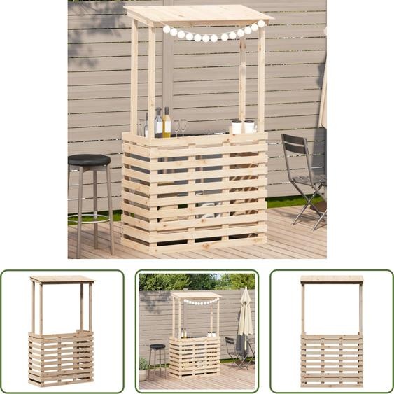 The Living Store Bar de jardin avec toit 112,5x57x195,5 cm Pin massif