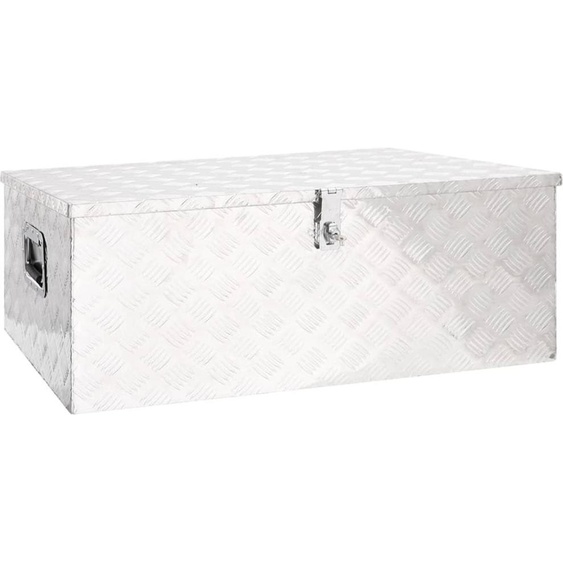 The Living Store Boîte de rangement Argenté 100x55x37 cm Aluminium