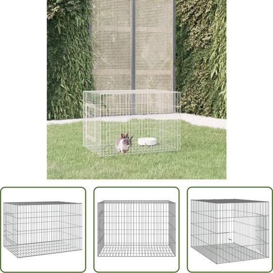 The Living Store Cage à lapins 78x54x54 cm Fer galvanisé