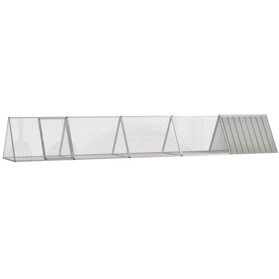 The Living Store Cage à lapins Gris 504,5x80,5x71 cm Acier galvanisé